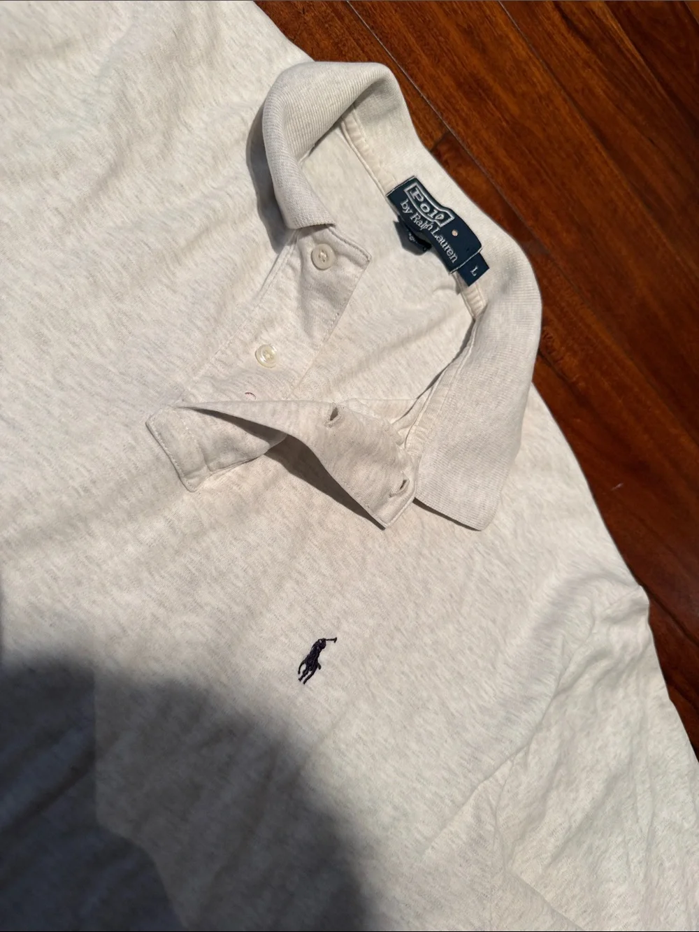 Ralph Lauren Light Gray Men's Polo with Navy Pony